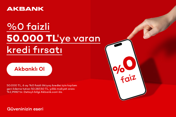 Akbanklı ol, %0 faizli toplam 55.000 TL'ye varan nakit fırsatı ve %45'e varan mevduat faiz oranı fırsatını kaçırma!