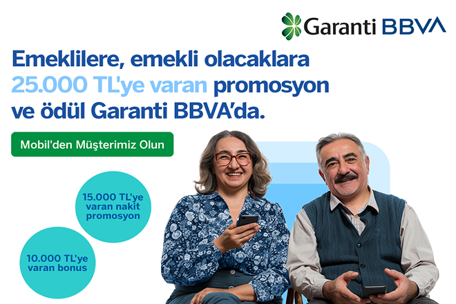 Emekli maaşını Garanti BBVA’dan alanlara 25.000 TL’ye varan promosyon ve ödül! Emekli maaşını Garanti BBVA’dan alanlara 25.000 TL’ye varan promosyon ve ödül!